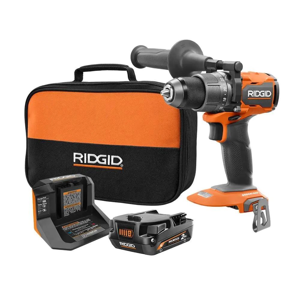 Open Box -  RIDGID 18V Brushless Cordless 1/2 in. Drill/Driver Kit with 2.0 Ah MAX Output Battery and 18V Charger RIDGIDBullseye Deals
