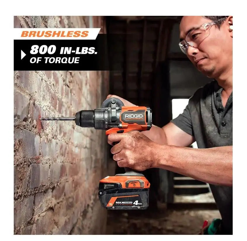 Open Box -  RIDGID 18V Brushless Cordless 2-Tool Combo Kit with Hammer Drill, Impact Driver, (2) Batteries, Charger, and Bag RIDGIDBullseye Deals
