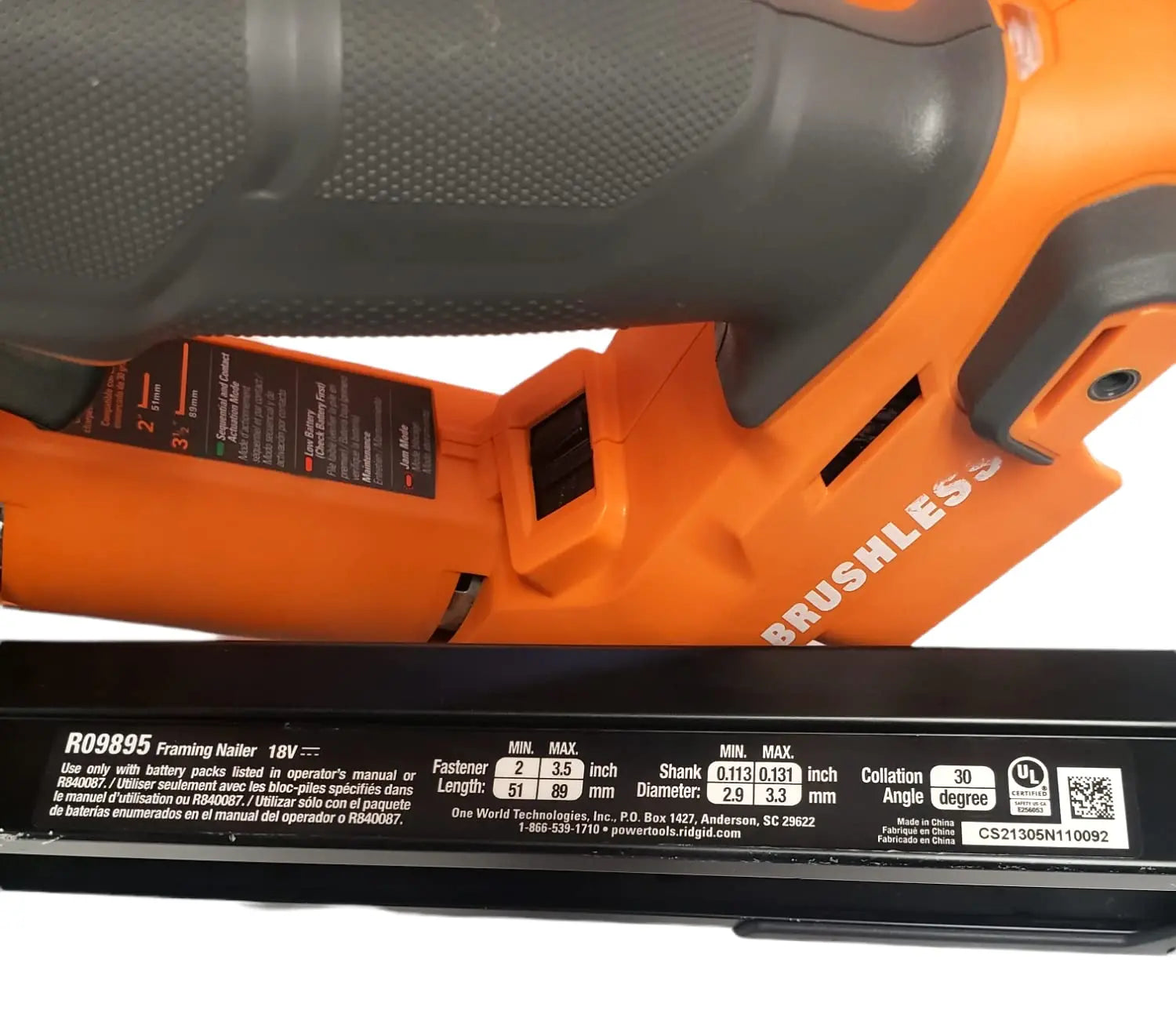 Open Box -  RIDGID 18V Brushless Cordless 30-Degree 3-1/2 in. Framing Nailer (Tool Only) RIDGIDBullseye Deals