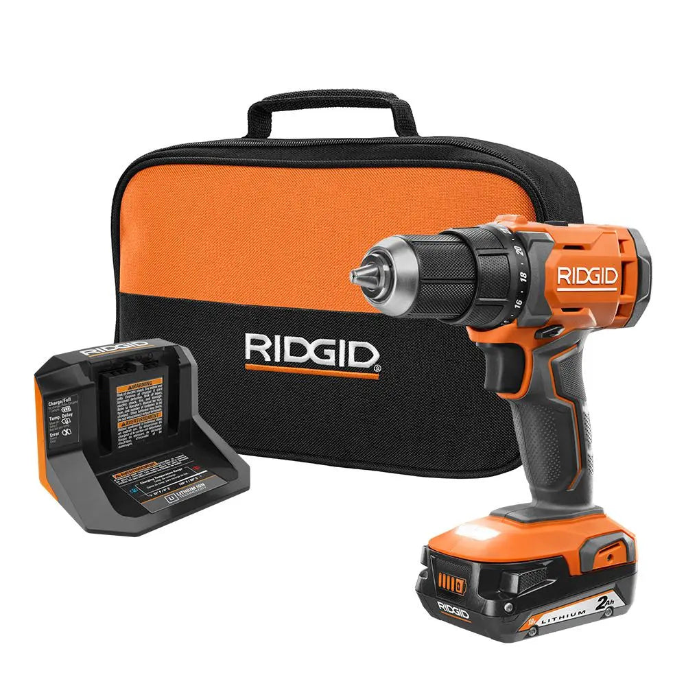 Open Box -  RIDGID 18V Cordless 1/2 in. Drill/Driver Kit with (1) 2.0 Ah Battery and Charger RIDGIDBullseye Deals