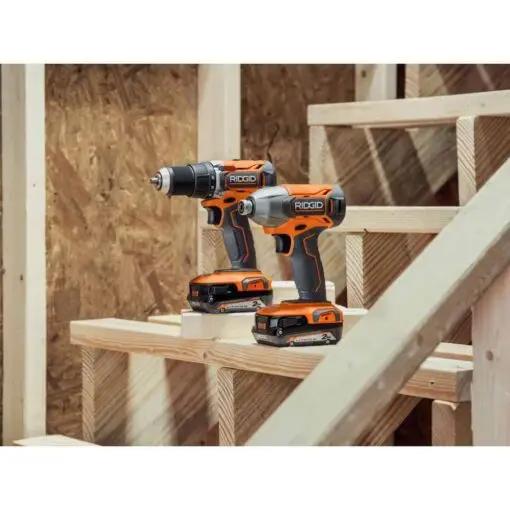 Open Box -  RIDGID 18V Cordless 2-Tool Combo Kit with Drill/Driver, Impact Driver, (2) 2.0 Ah Batteries, and Charger RIDGIDBullseye Deals