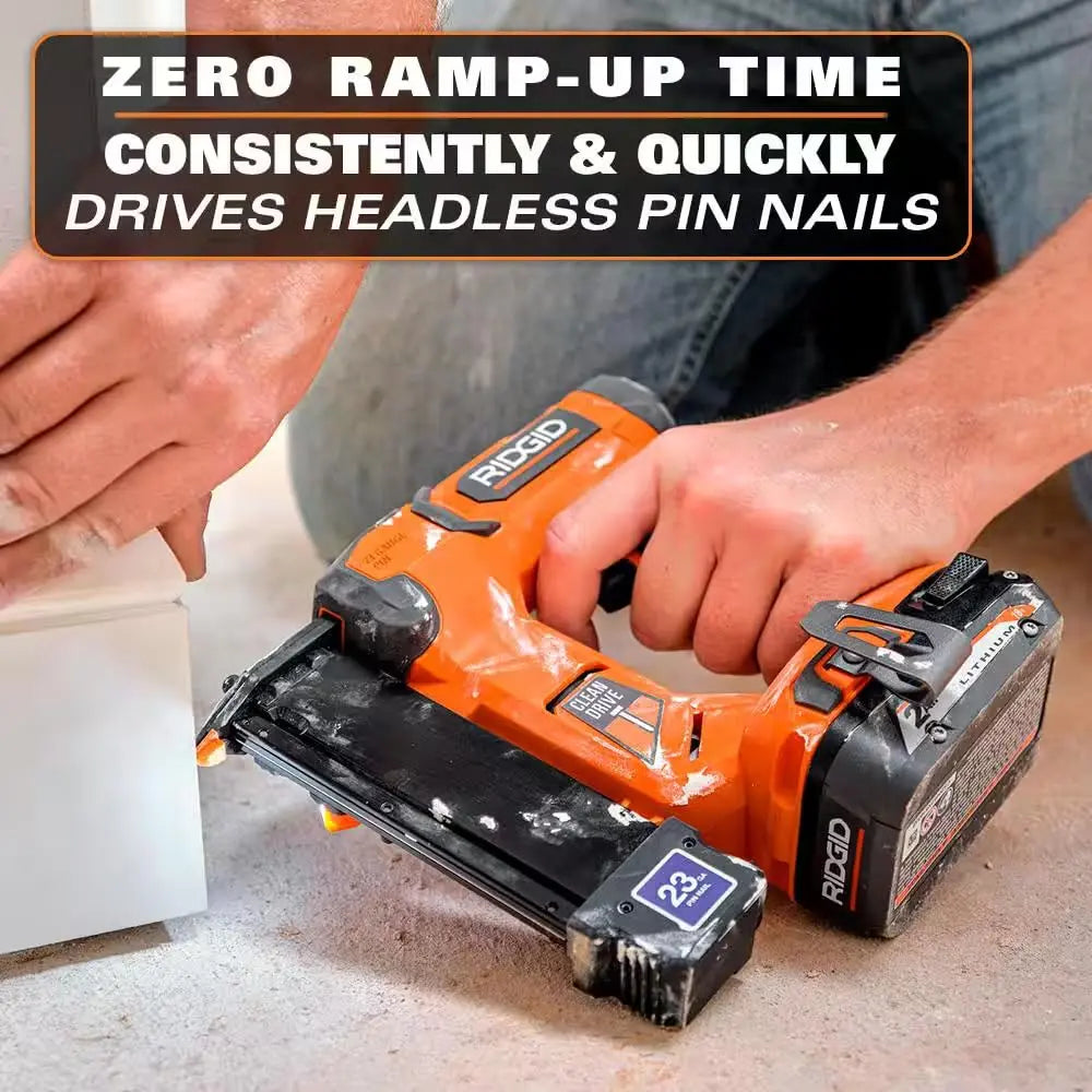 Open Box - RIDGID 18V Cordless 23-Gauge 1-3/8 in. Headless Pin Nailer (Tool Only) RIDGIDBullseye Deals