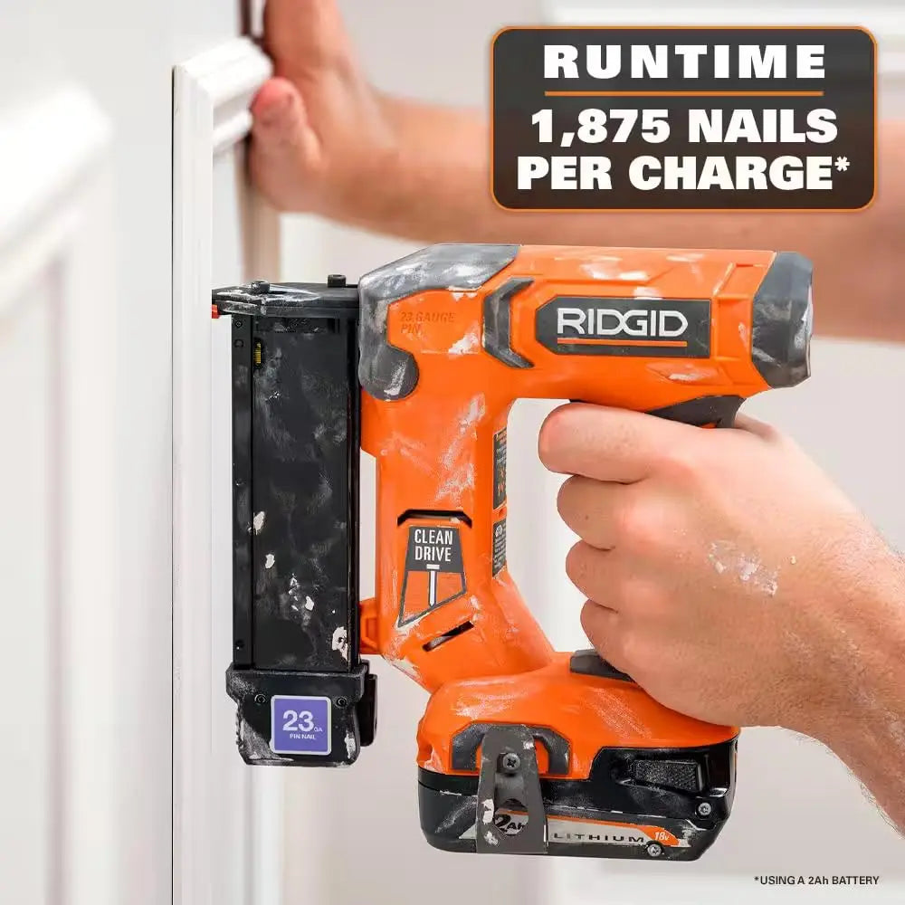 Open Box - RIDGID 18V Cordless 23-Gauge 1-3/8 in. Headless Pin Nailer (Tool Only) RIDGIDBullseye Deals