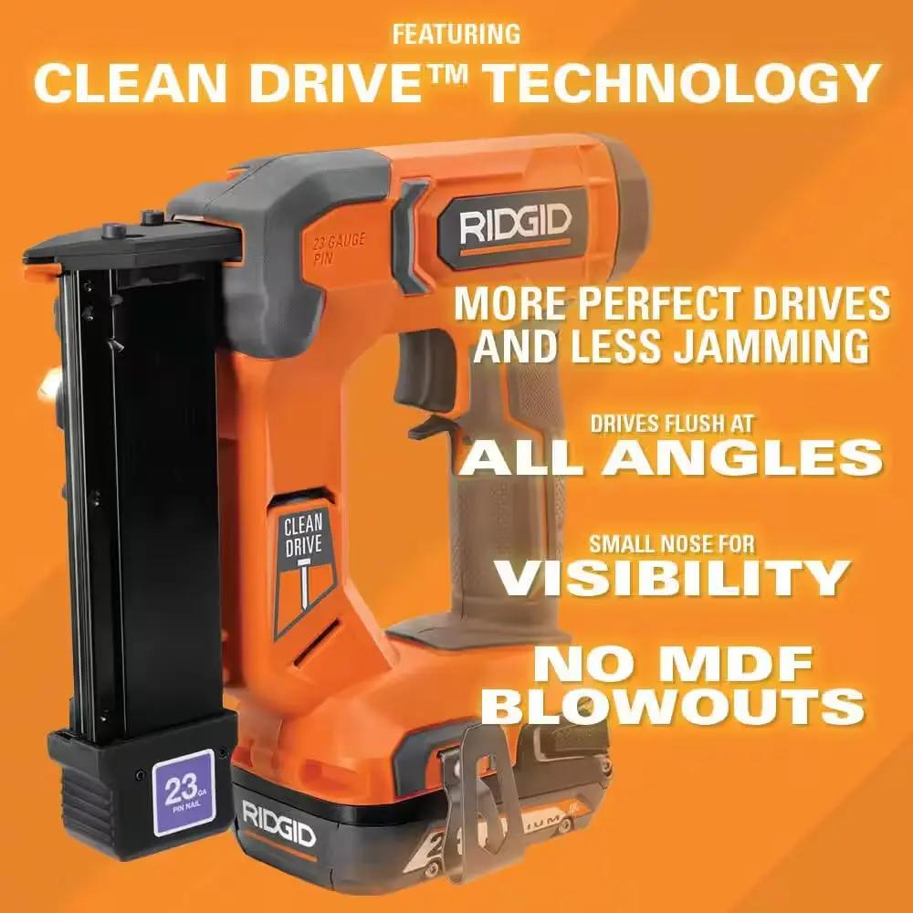 Open Box -  RIDGID 18V Cordless 23-Gauge 1-3/8 in. Headless Pin Nailer (Tool Only) RIDGIDBullseye Deals
