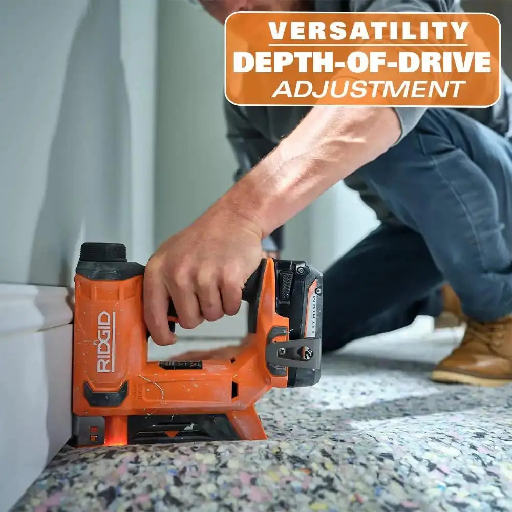 Open Box -  RIDGID 18V Cordless 3/8-inch Crown Stapler (Tool-Only) - Secondipity