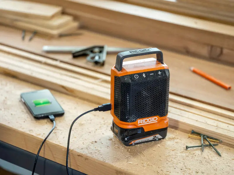 Open Box -  RIDGID 18V Cordless Bluetooth Speaker (Tool Only) RIDGIDBullseye Deals