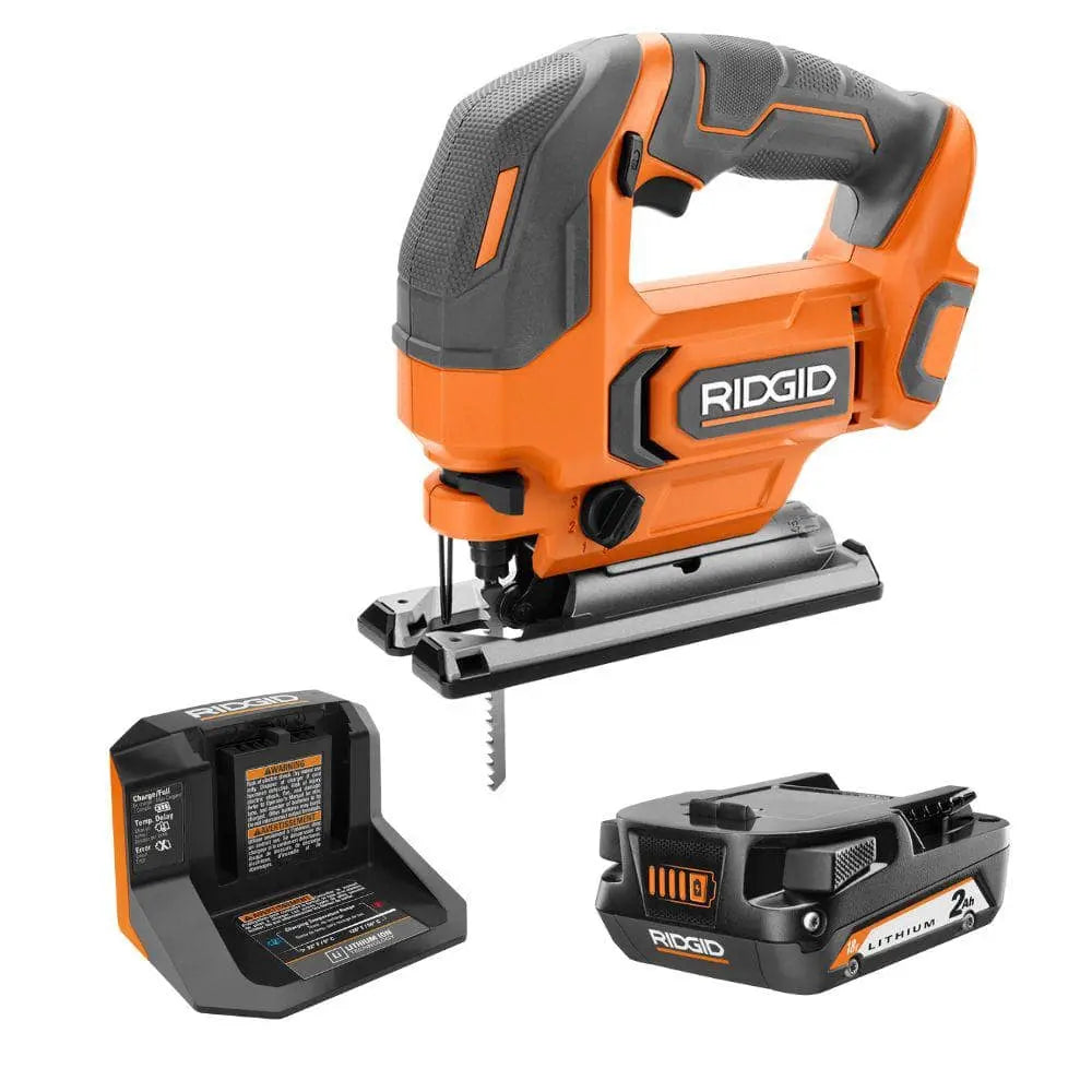 Open Box -  RIDGID 18V Cordless Jig Saw Kit with 2.0 Ah Lithium-Ion Battery and Charger RIDGIDBullseye Deals