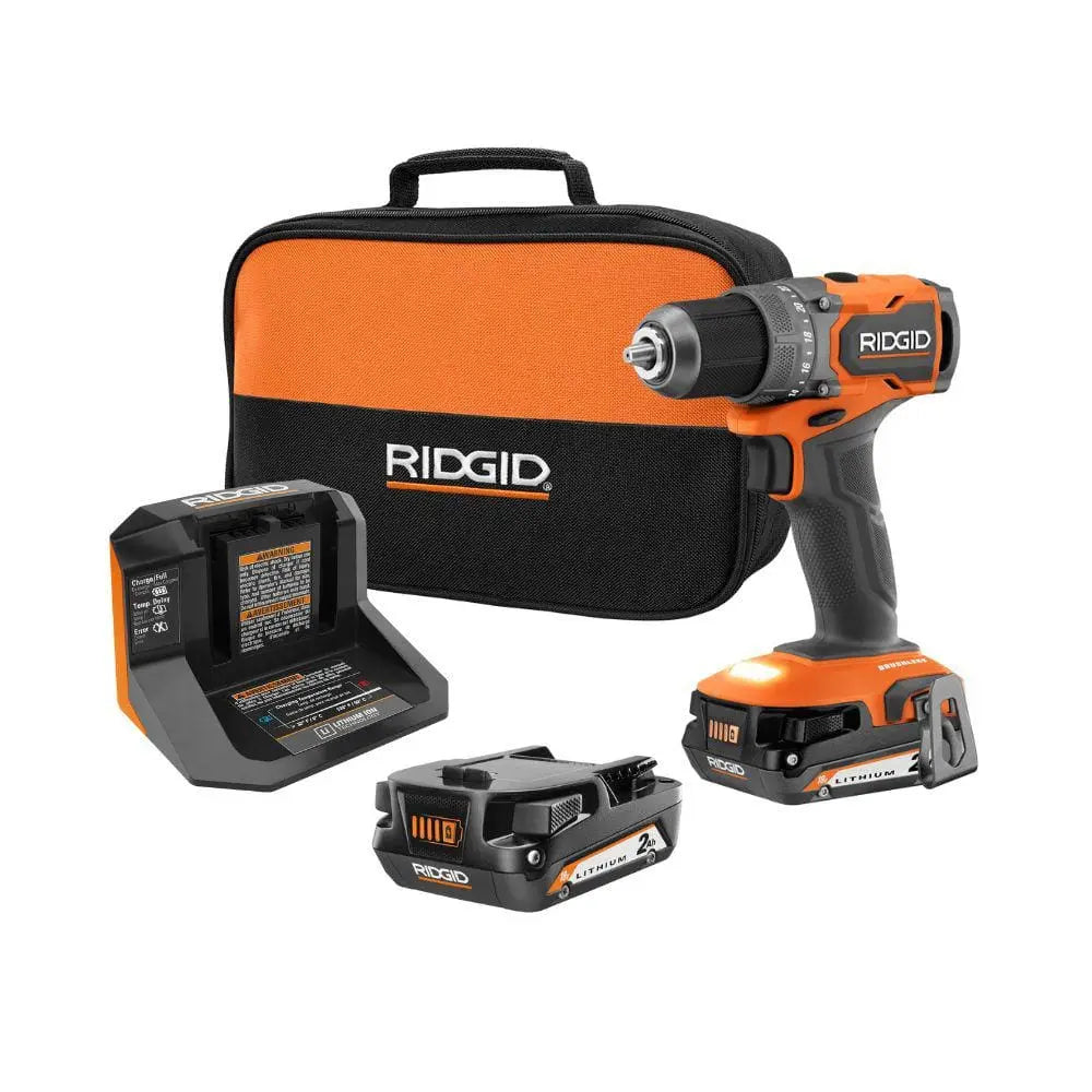 Open Box -  RIDGID 18V SubCompact Brushless Cordless 1/2 in. Drill/Driver Kit with (2) 2.0 Ah Batteries, Charger, and Tool Bag RIDGIDBullseye Deals
