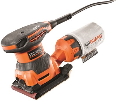 Open Box -  RIDGID 2.4 Amp 1/4 Sheet Sander with AIRGUARD Technology RIDGIDBullseye Deals