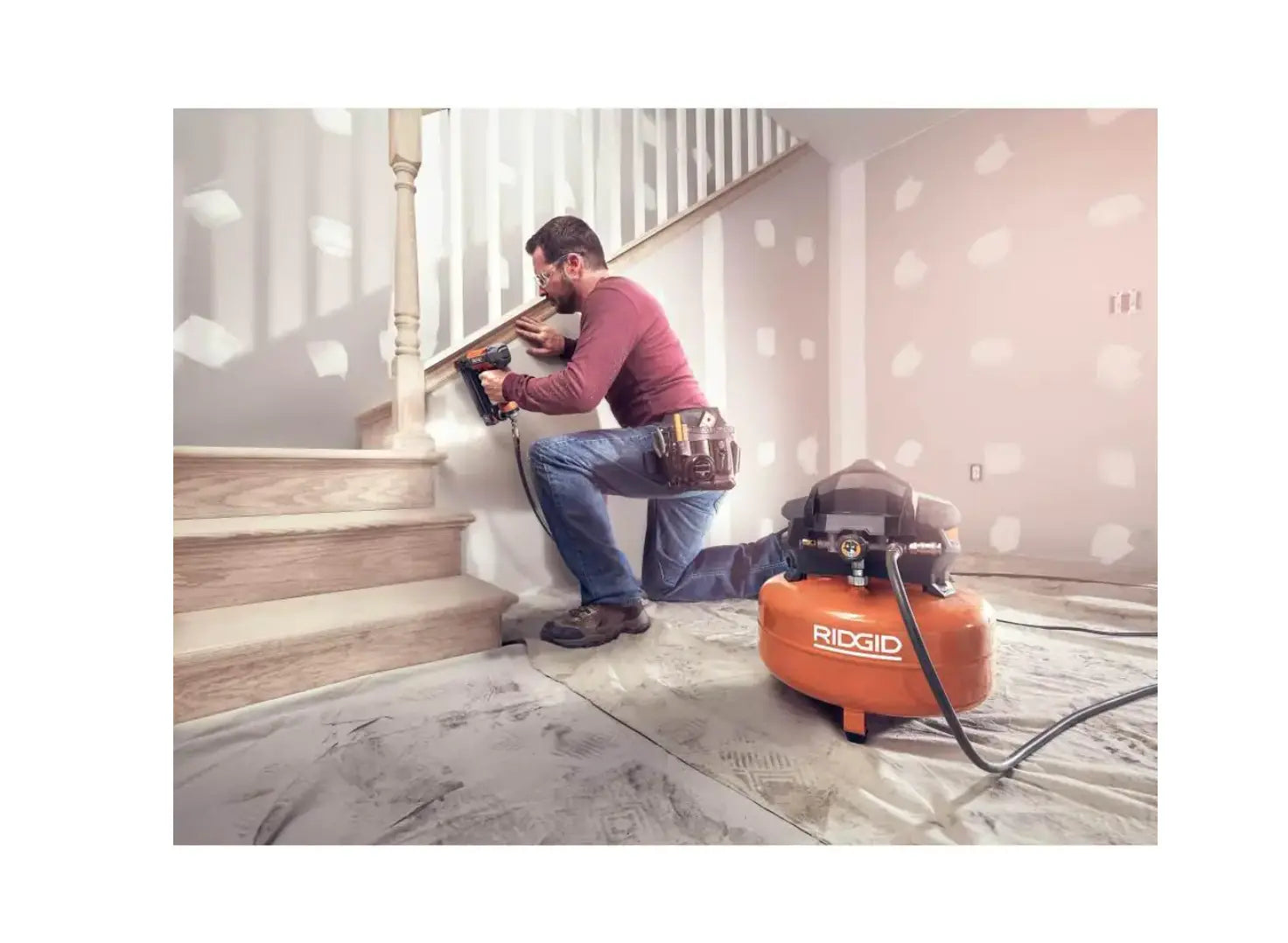 Open Box -  RIDGID 6 Gal. Electric Pancake Air Compressor and 18-Gauge 2-1/8 in. Brad Nailer RIDGIDBullseye Deals