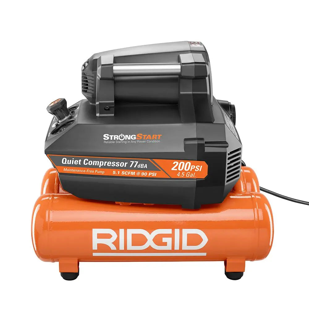 Open Box -  RIDGID OF45200SS 4.5 Gal. Portable Electric Quiet Air Compressor RIDGIDBullseye Deals