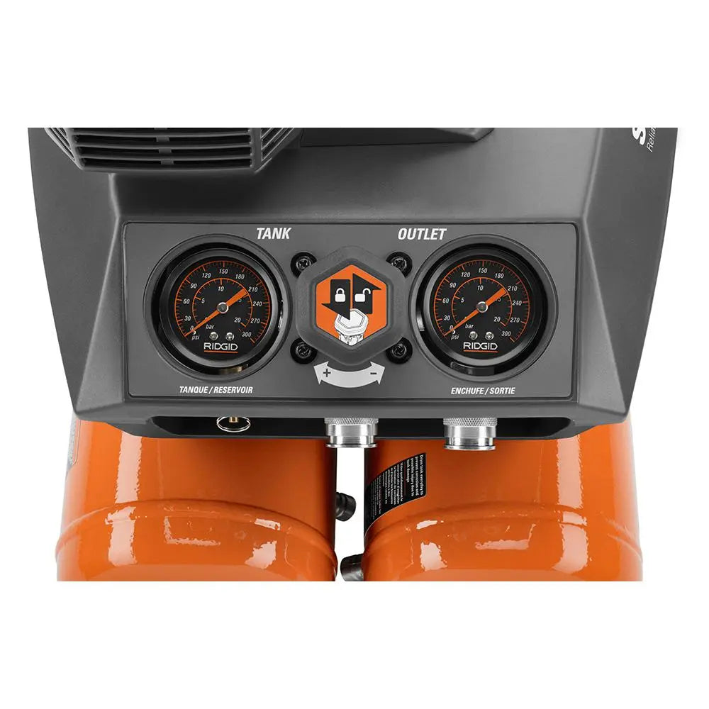 Open Box -  RIDGID OF45200SS 4.5 Gal. Portable Electric Quiet Air Compressor RIDGIDBullseye Deals