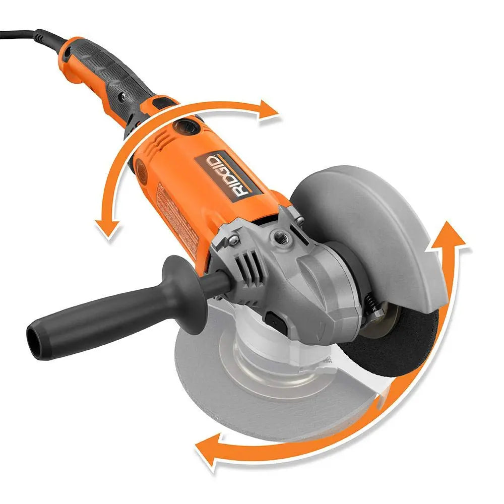 Open Box -  RIDGID R10202 15 Amp Corded 7 in. Twist Handle Angle Grinder RIDGIDBullseye Deals