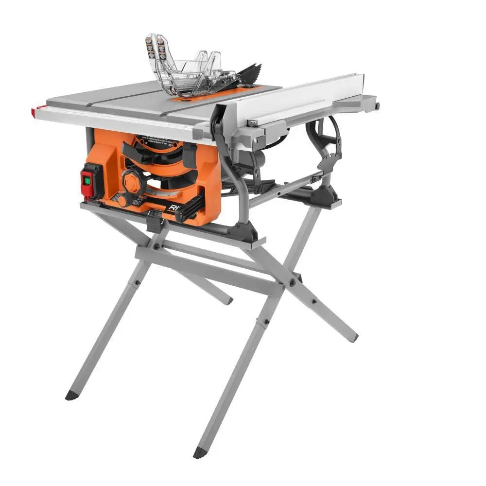 Open Box -  RIDGID R4518 15 Amp 10 in. Table Saw with Folding Stand ridgidBullseye Deals