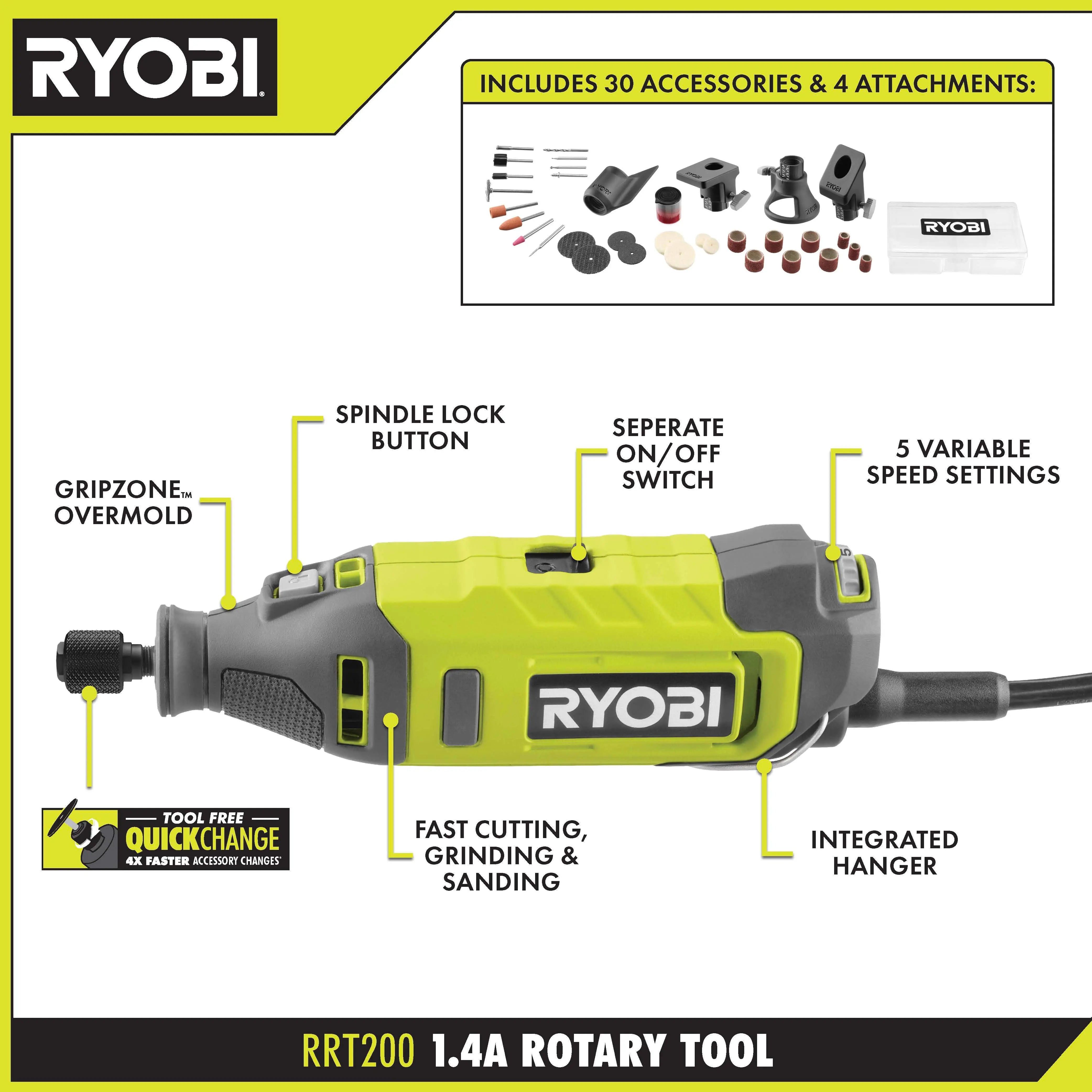 Open Box - RYOBI 1.4 Amp Corded Rotary Tool RYOBIBullseye Deals