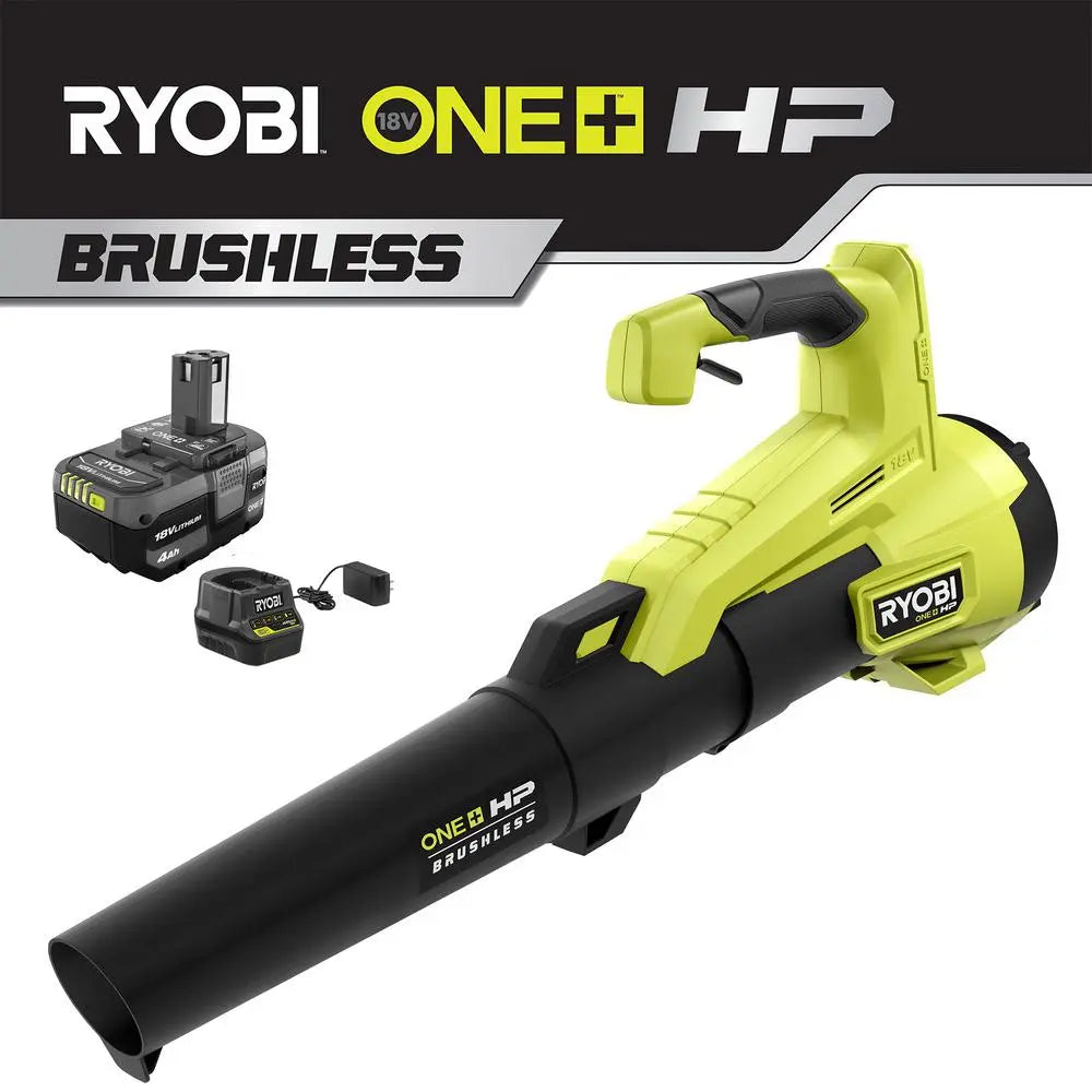 Open Box -  RYOBI 110 MPH 350 CFM ONE+ HP 18-Volt Brushless Lithium-Ion Cordless Jet-Fan Leaf Blower - 4.0 Ah Battery and Charger RYOBIBullseye Deals