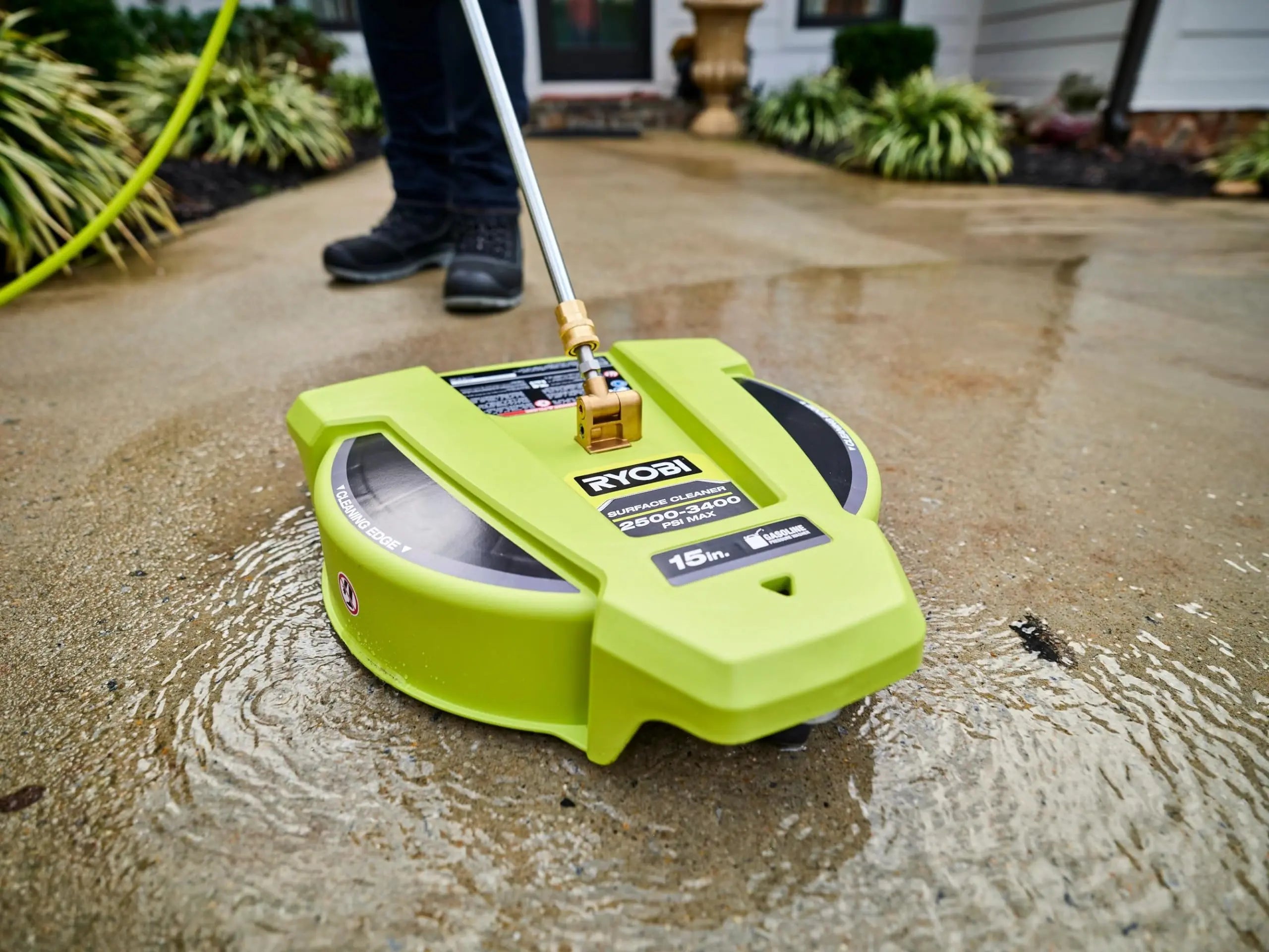 Open Box -  RYOBI 15 in. 3400 PSI Gas Pressure Washer Surface Cleaner with Caster Wheels - Secondipity
