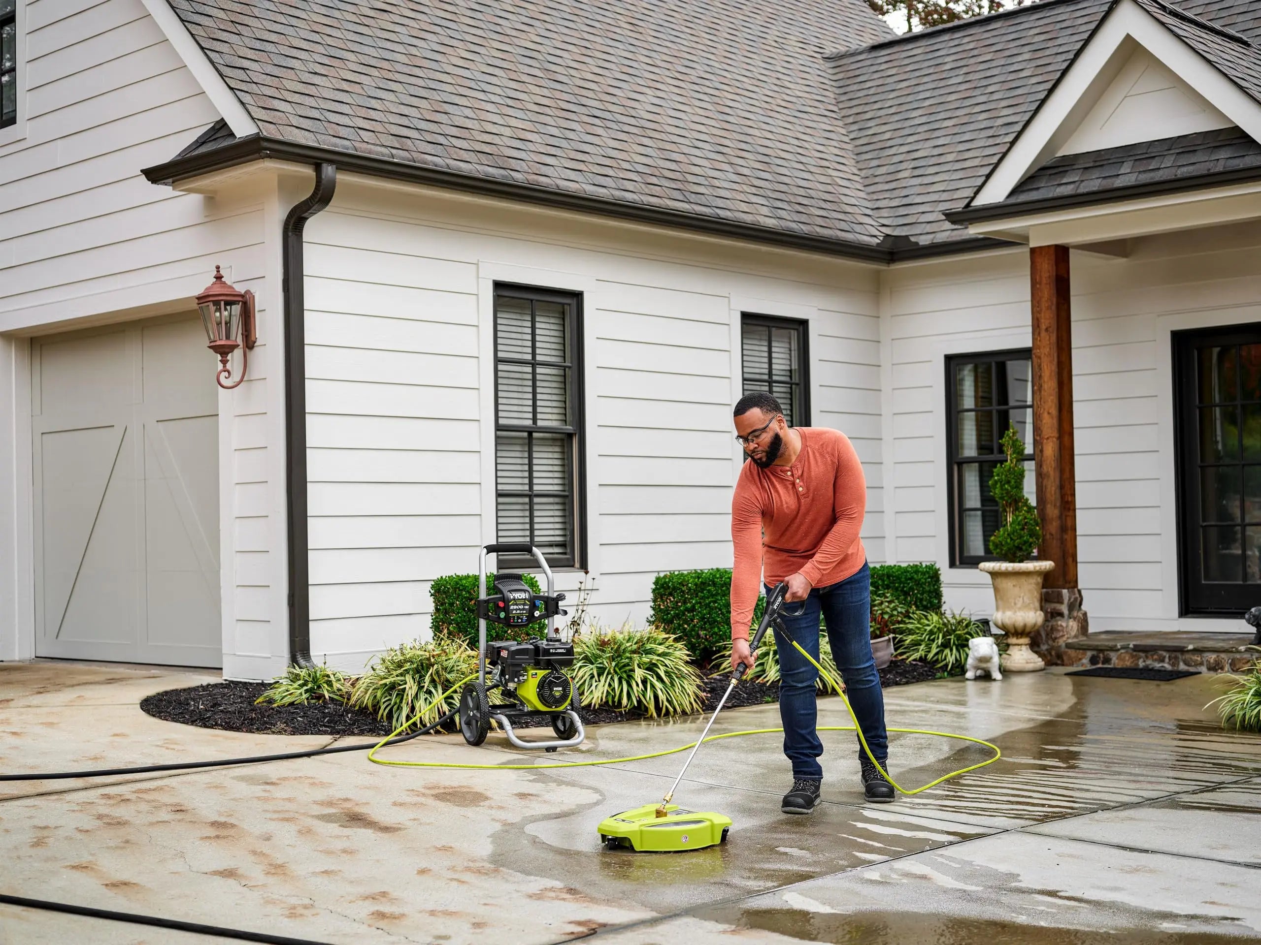 Open Box -  RYOBI 15 in. 3400 PSI Gas Pressure Washer Surface Cleaner with Caster Wheels - Secondipity