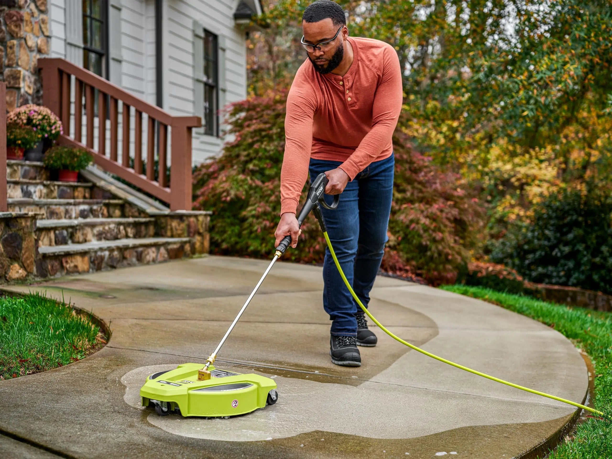 Open Box -  RYOBI 15 in. 3400 PSI Gas Pressure Washer Surface Cleaner with Caster Wheels - Secondipity