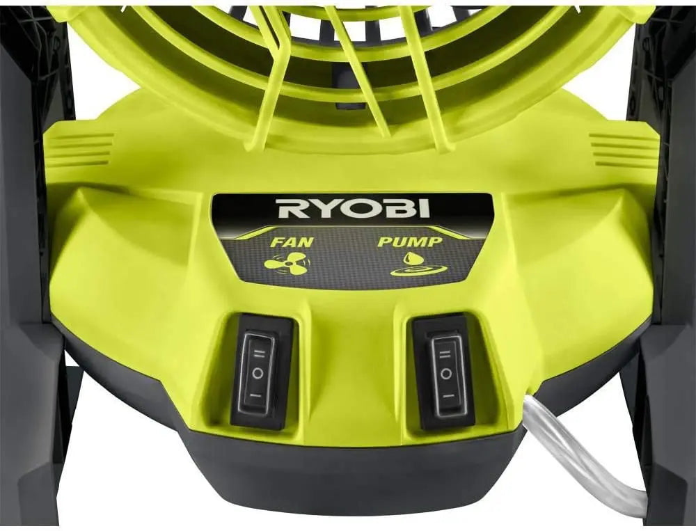 Open Box -  RYOBI 18-Volt ONE+ Bucket Top Misting Fan Kit RYOBIBullseye Deals