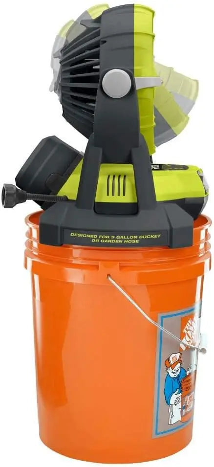 Open Box -  RYOBI 18-Volt ONE+ Bucket Top Misting Fan Kit RYOBIBullseye Deals