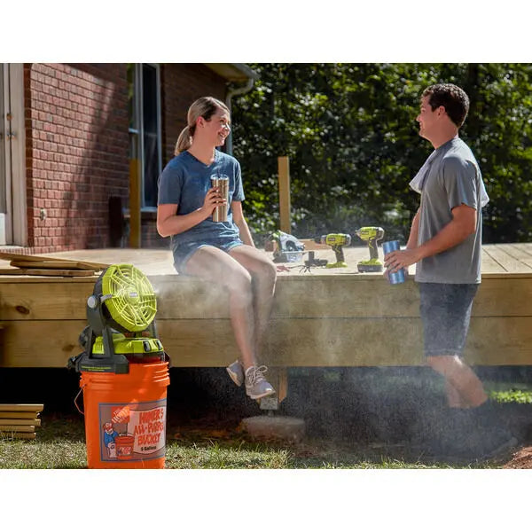 Open Box -  RYOBI 18-Volt ONE+ Bucket Top Misting Fan Kit RYOBIBullseye Deals
