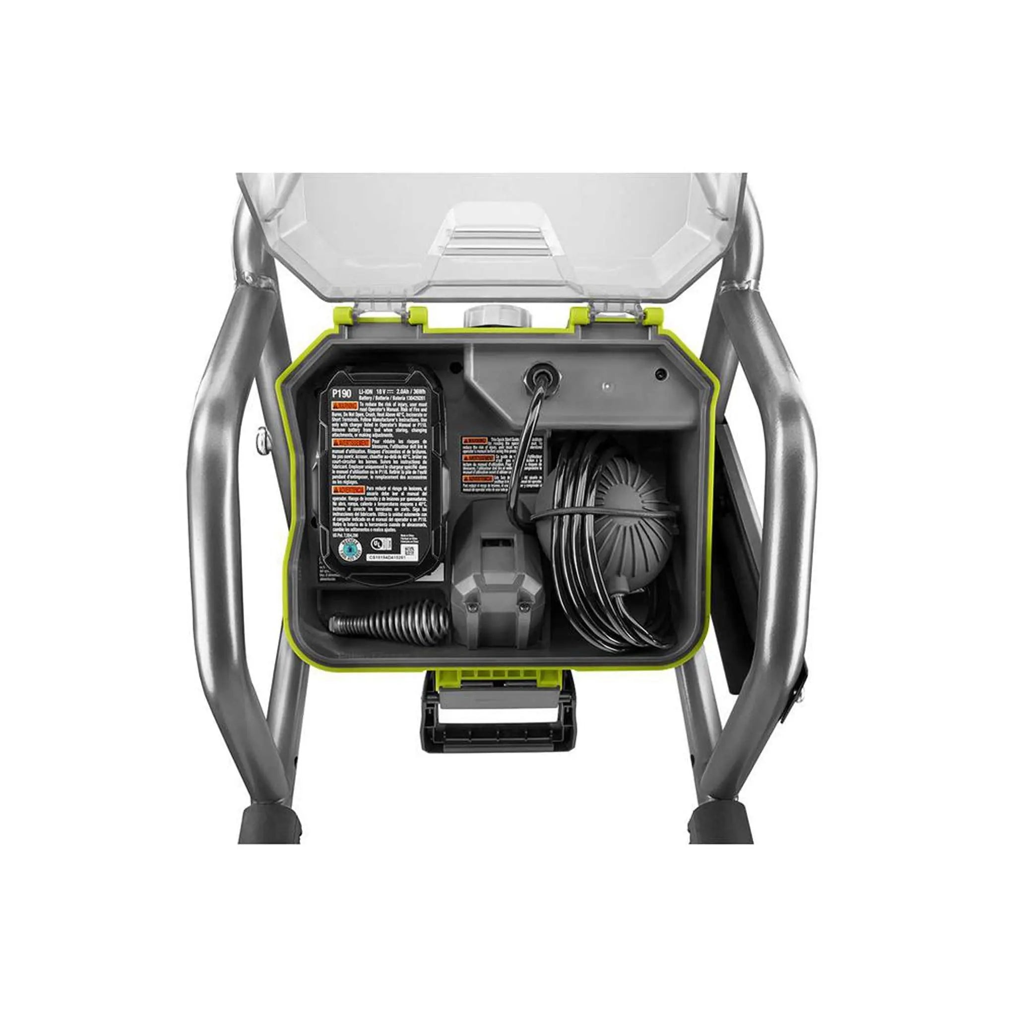 Open Box - RYOBI 18-Volt ONE+ Hybrid Drain Auger Kit with 50 ft. Cable, 2 Ah Battery, 18-Volt Charger, and Accessories - Secondipity