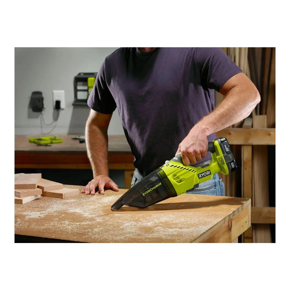 Open Box -  RYOBI 18-Volt ONE+ Lithium-Ion Cordless EVERCHARGE Hand Vacuum Kit - Secondipity