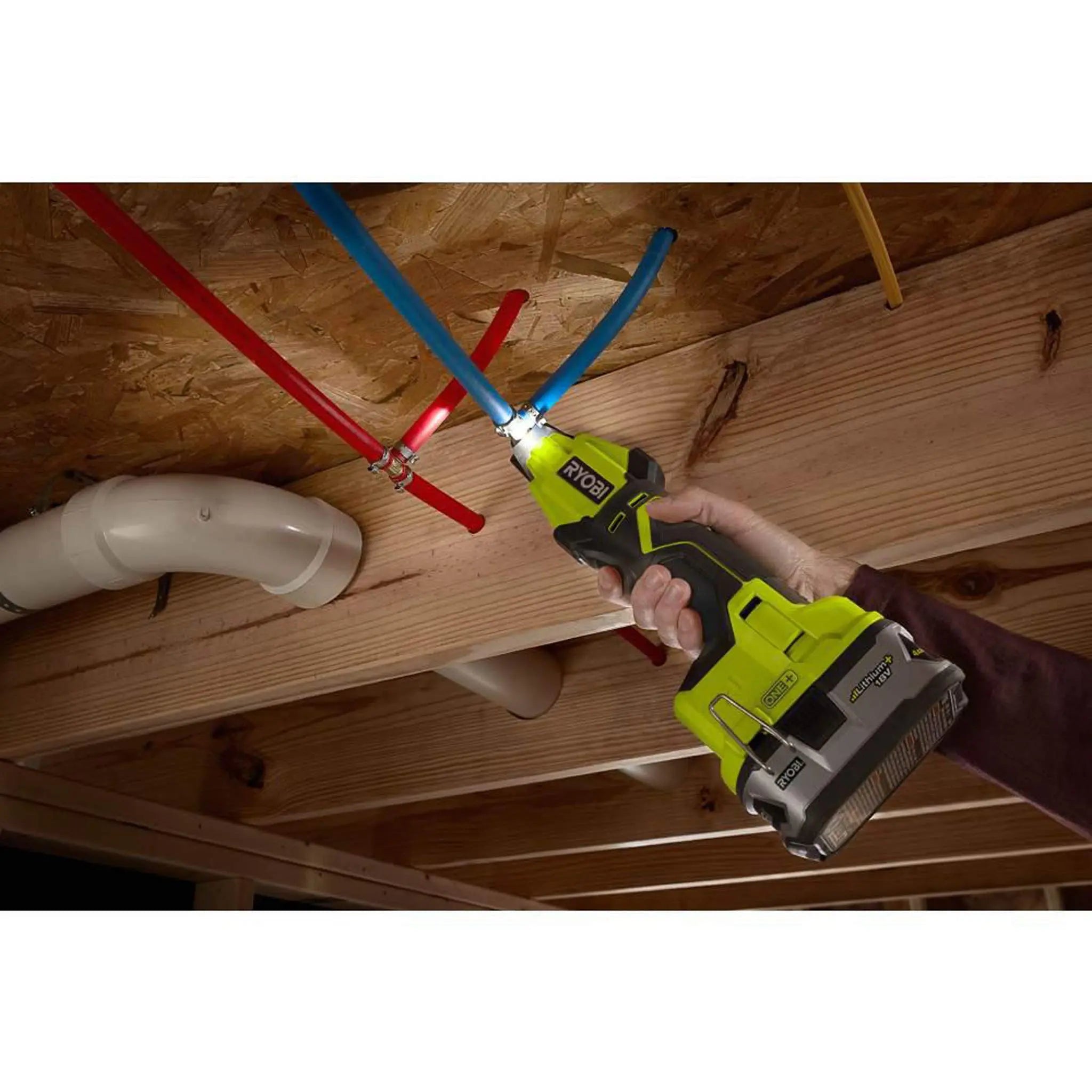 Open Box -  RYOBI 18-Volt ONE+ Lithium-Ion Cordless PEX Tubing Clamp Tool (Tool Only) RYOBIBullseye Deals