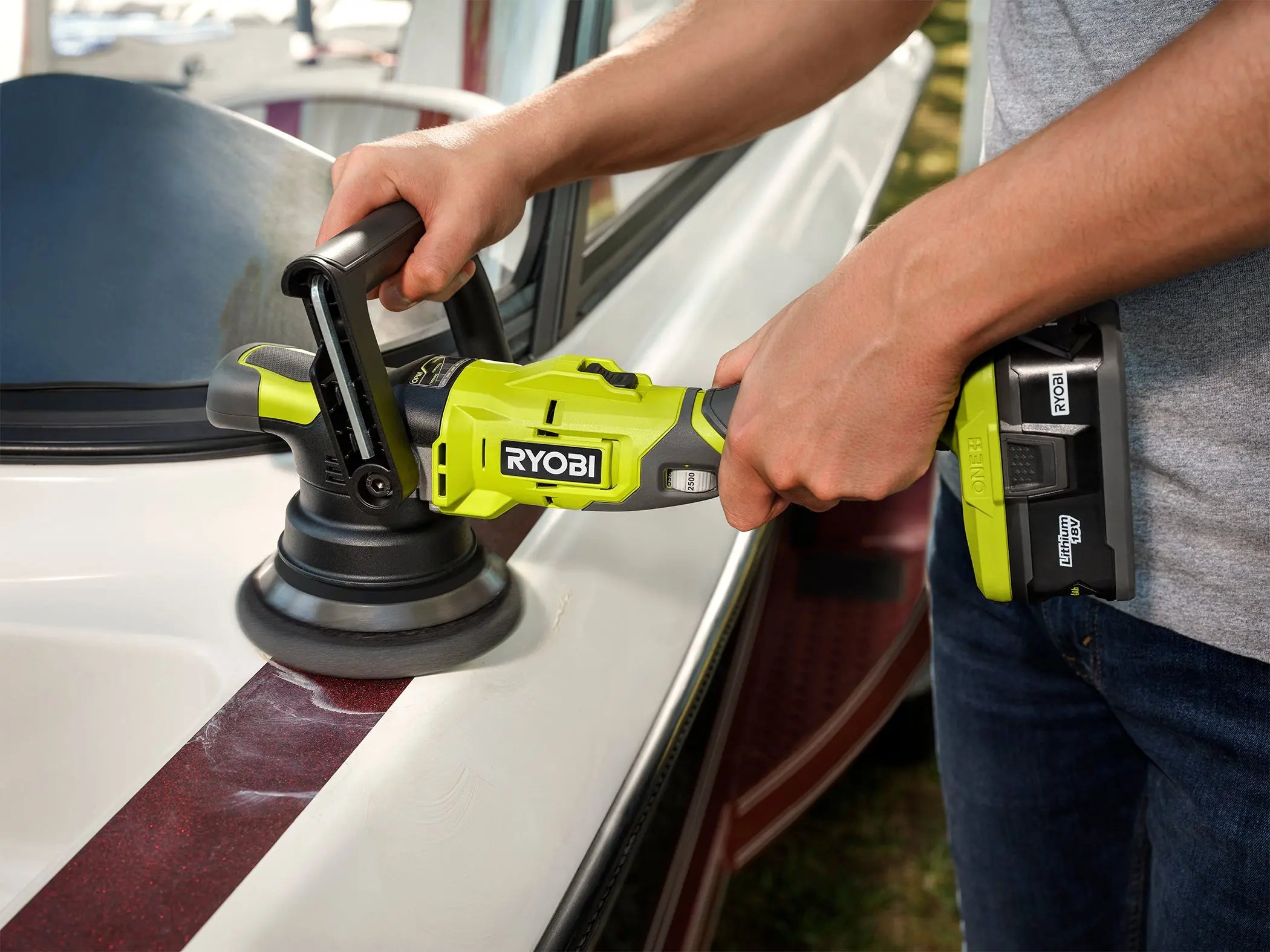 Open Box -  RYOBI 18V ONE+ 5 in. Variable Speed Dual Action Polisher (Tool Only) RYOBIBullseye Deals