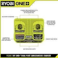 Open Box -  RYOBI 18V ONE+ Dual Port 4-Amp Parallel Charger (Tool-Only) - Secondipity