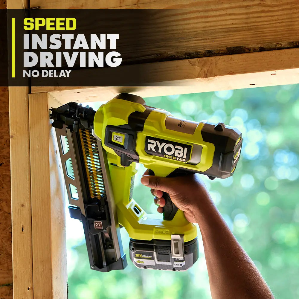 Open Box -  RYOBI 18V ONE+ HP Brushless Cordless AirStrike 21° Framing Nailer (Tool Only) RYOBIBullseye Deals