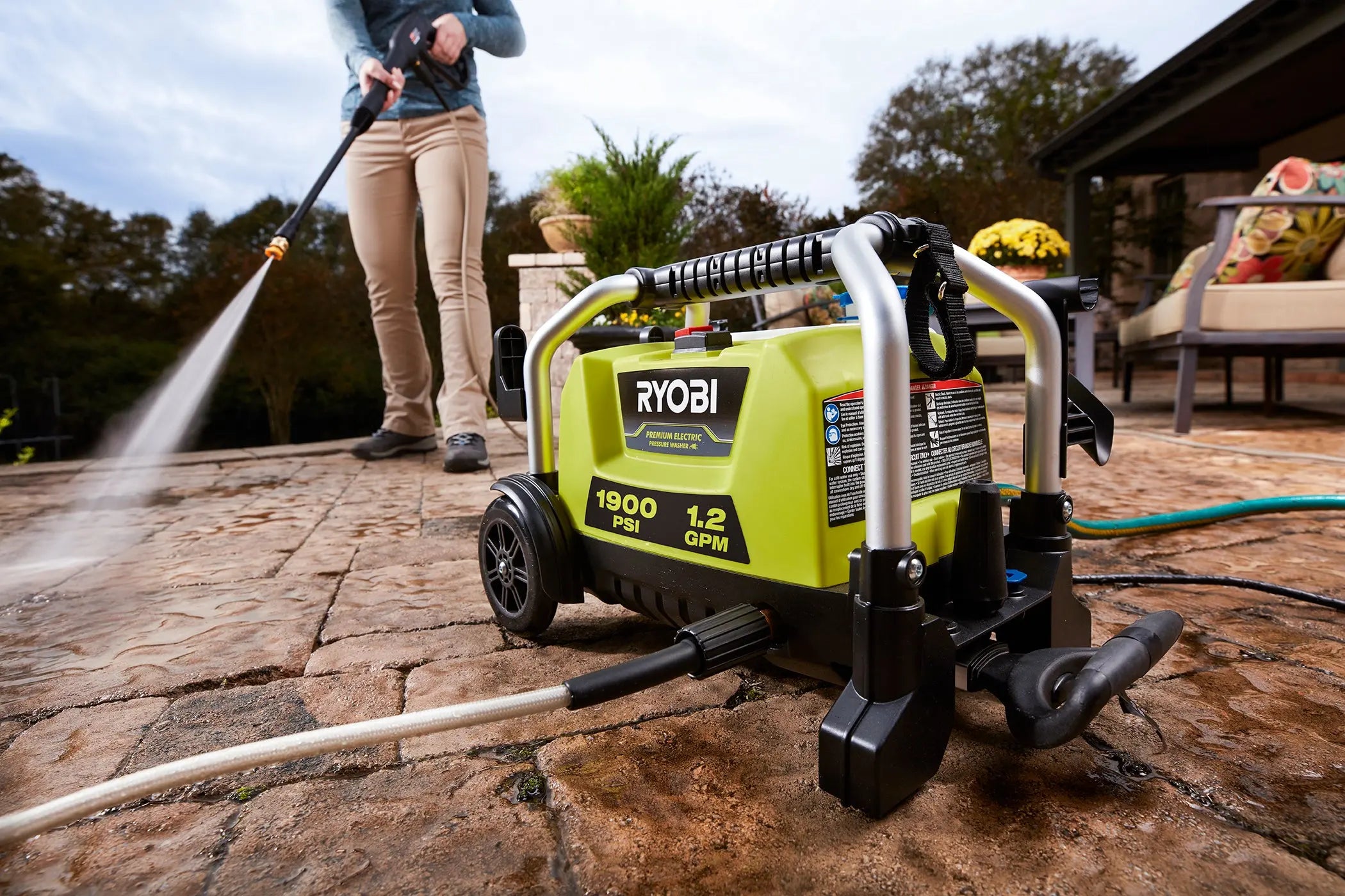 Open Box -  RYOBI 1900 PSI 1.2 GPM Cold Water Wheeled Electric Pressure Washer RYOBIBullseye Deals