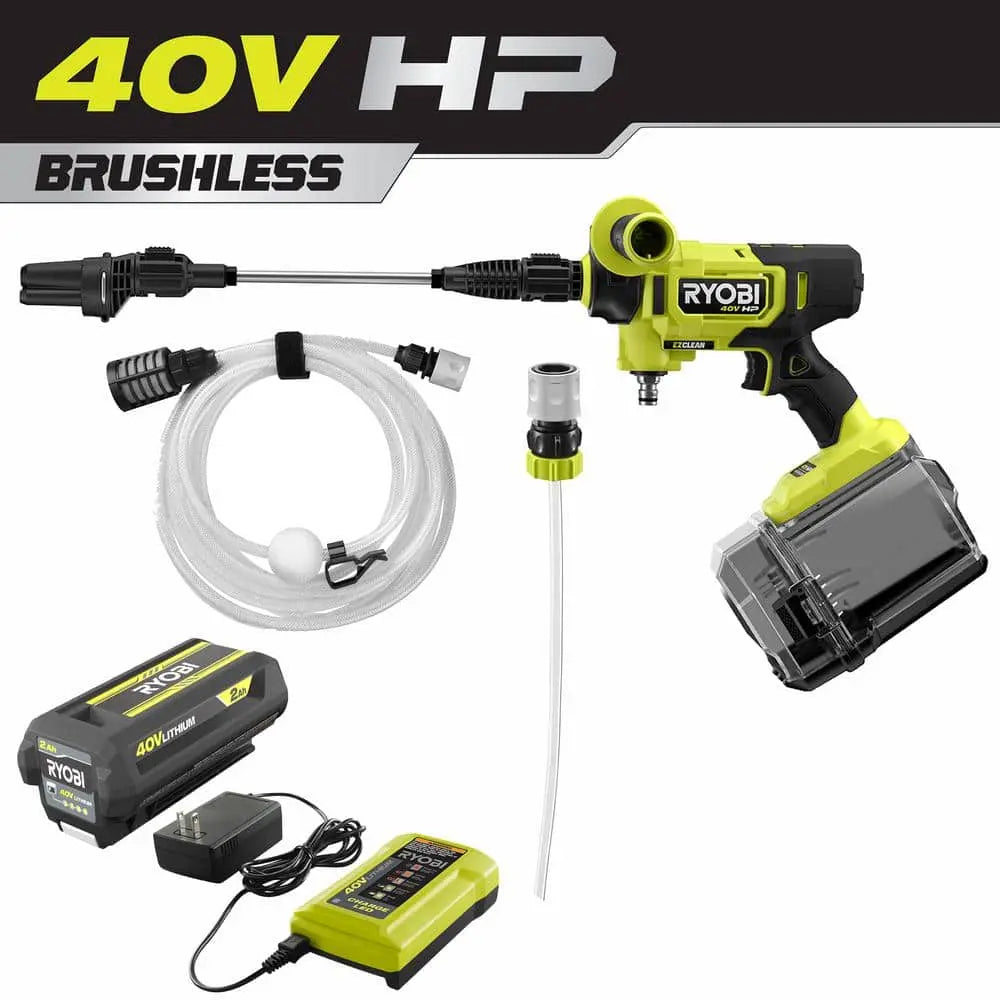 Open Box -  RYOBI 40-Volt HP Brushless EZClean 600 PSI 0.7 GPM Cold Water Power Cleaner with 2.0 Ah Battery and Charger RYOBIBullseye Deals