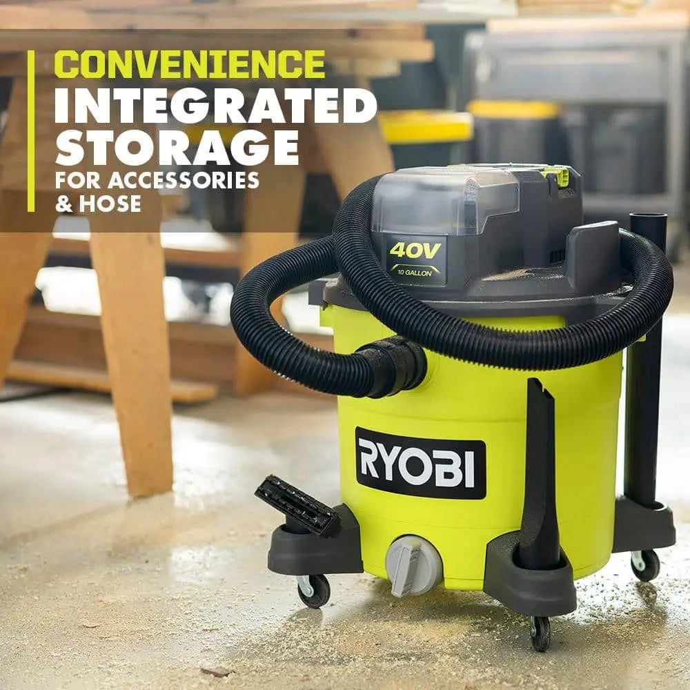 Open Box -  RYOBI 40V 10 Gal. Cordless Wet/Dry Vacuum (Tool Only), Greens RYOBIBullseye Deals