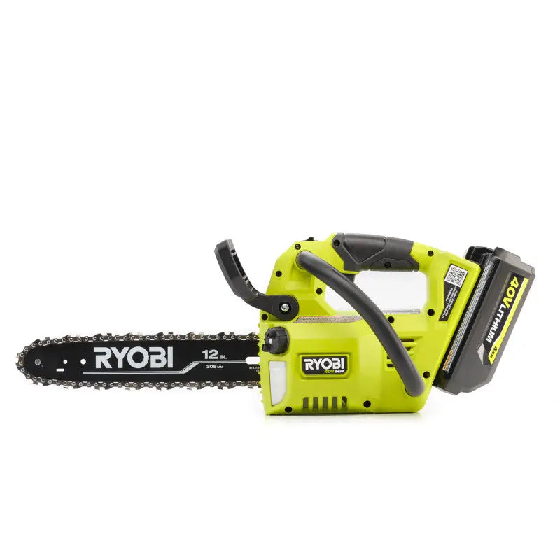 Open Box -  RYOBI 40V HP Brushless 12 in. Top Handle Electric Cordless Chainsaw with 4.0 Ah Battery and Charger RYOBIBullseye Deals