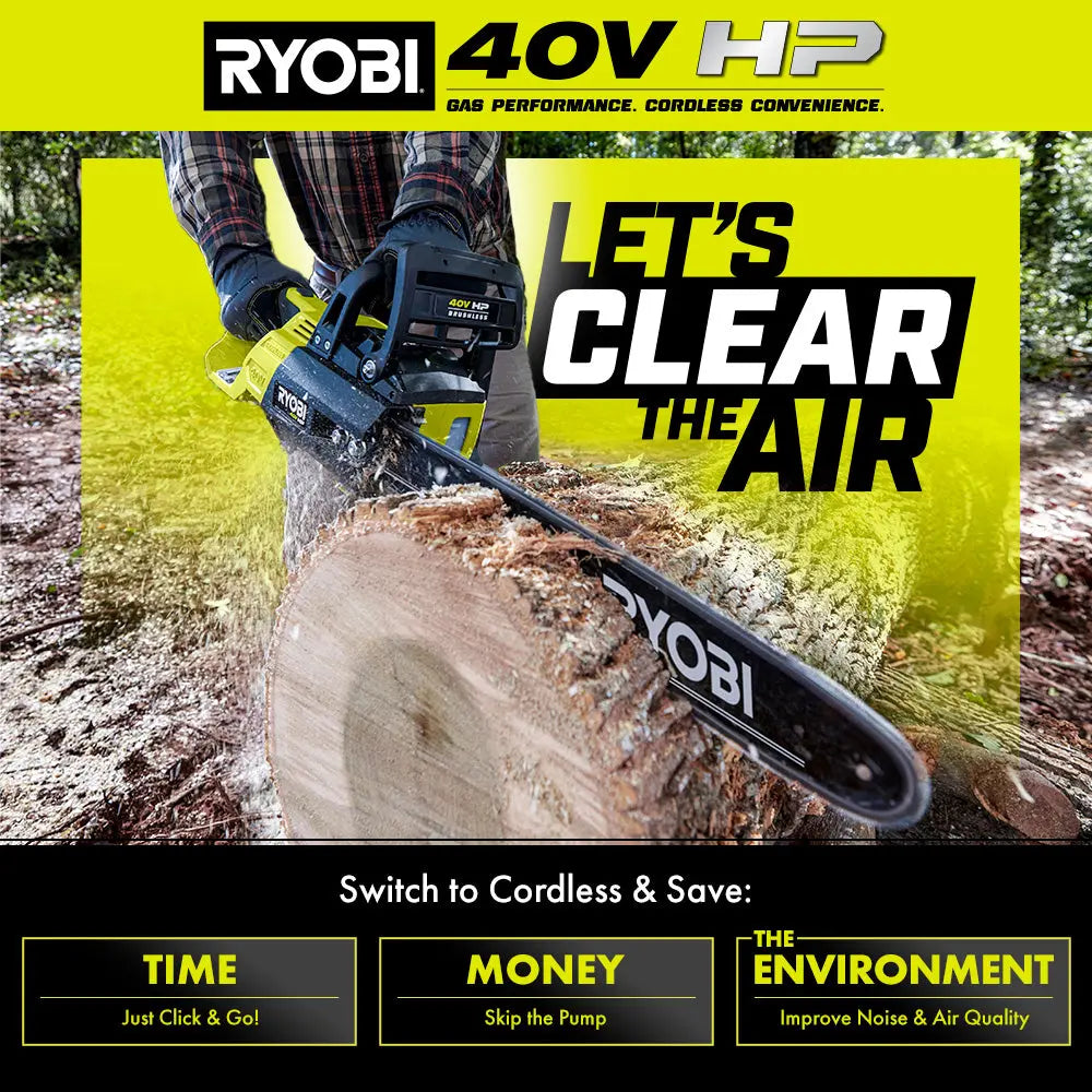 Open Box -  RYOBI 40V HP Brushless 14 in. Electric Cordless Chainsaw with 4.0 Ah Battery and Charger RYOBIBullseye Deals