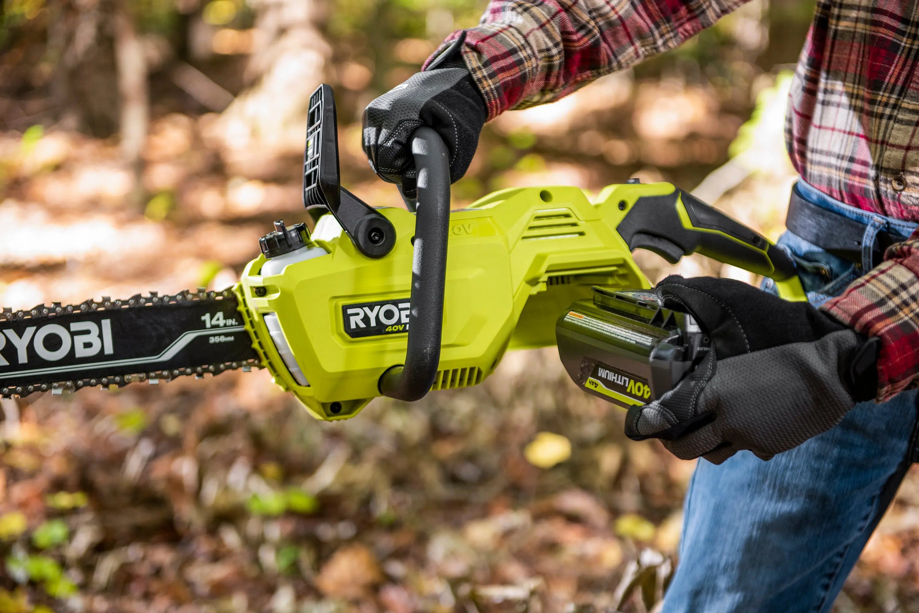 Open Box -  RYOBI 40V HP Brushless 14 in. Electric Cordless Chainsaw with 4.0 Ah Battery and Charger RYOBIBullseye Deals