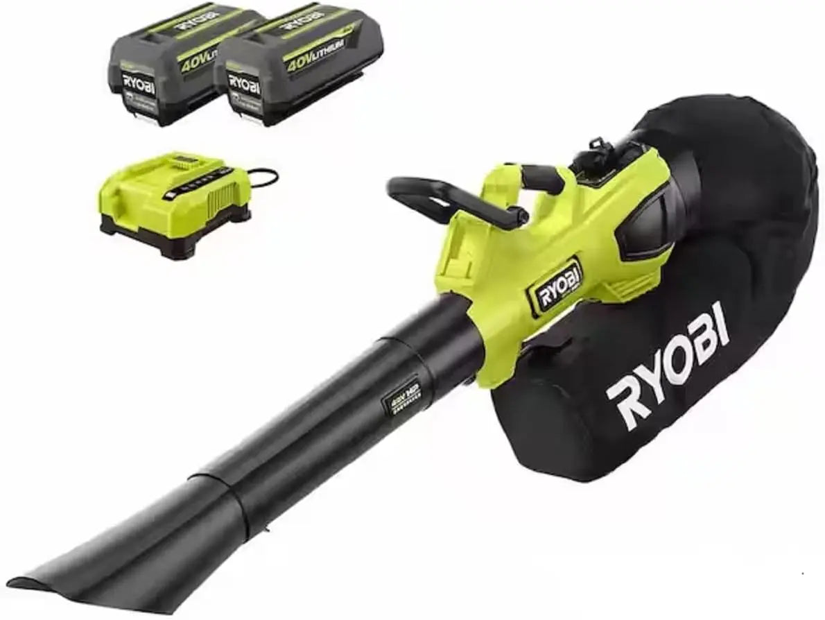Open Box - RYOBI 40V HP Brushless 600 CFM Cordless Leaf Blower/Mulcher/Vacuum with (2) 4.0 Ah Batteries and Charger RYOBIBullseye Deals