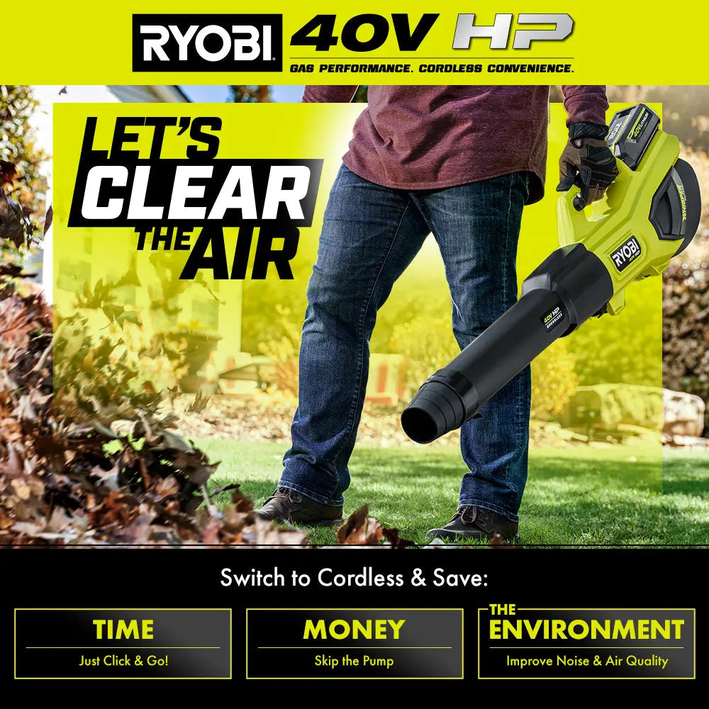 Open Box -  RYOBI 40V HP Brushless Whisper Series 155 MPH 600 CFM Cordless Battery Leaf Blower (Tool Only) RYOBIBullseye Deals