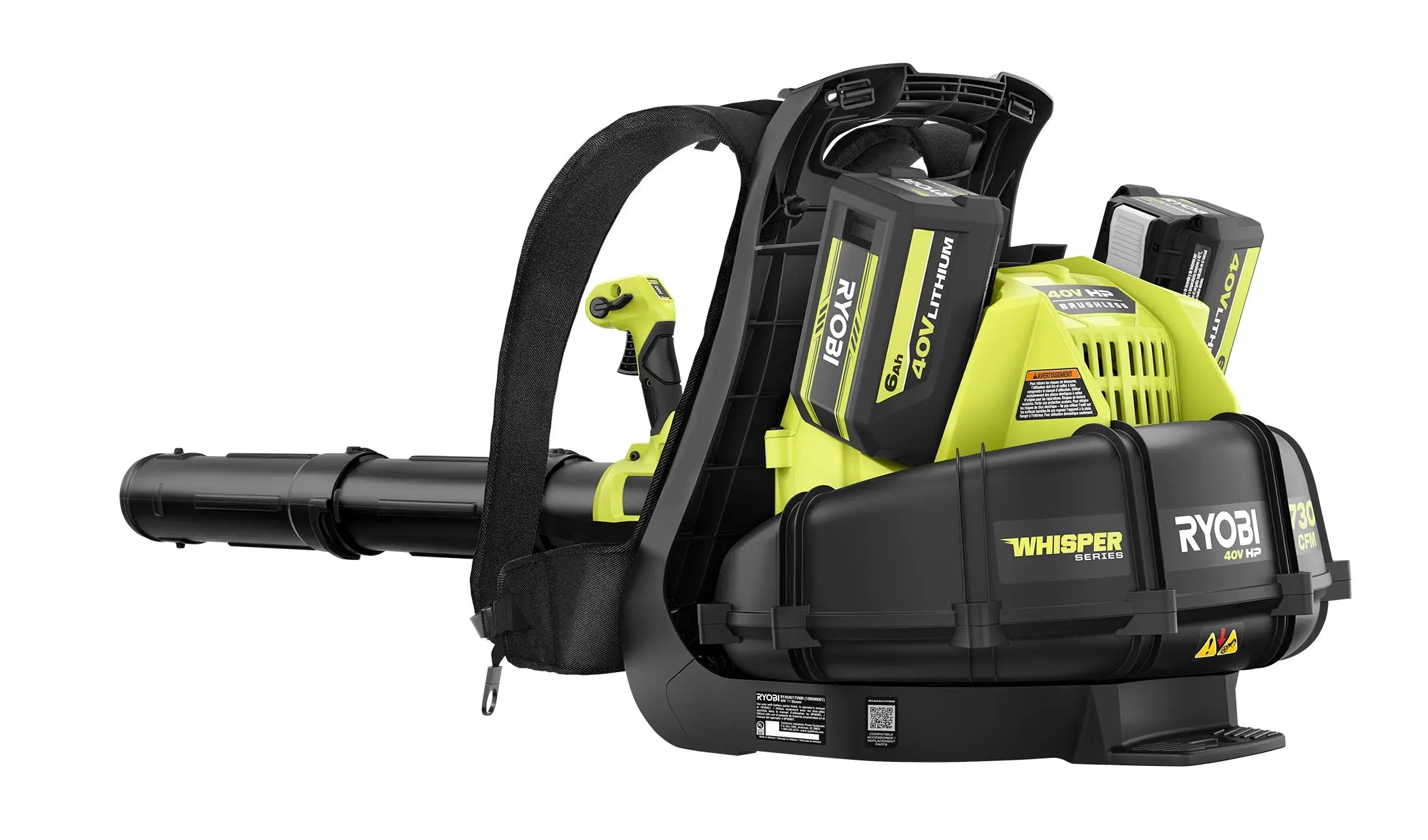 Open Box - RYOBI 40V HP Brushless Whisper Series 165 MPH 730 CFM Cordless Battery Backpack Leaf Blower w/ (2) 6.0 Ah Batteries & Charger RYOBIBullseye Deals