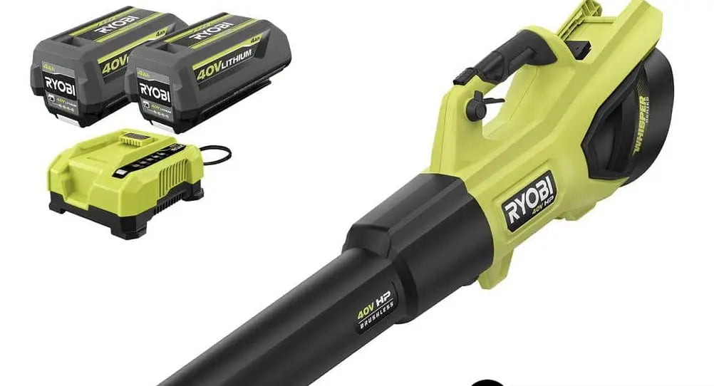 Open Box -  RYOBI 40V HP Brushless Whisper Series 190 MPH 730 CFM Cordless Battery Jet Fan Leaf Blower with (2) 4.0 Ah Batteries & Charger RYOBIBullseye Deals