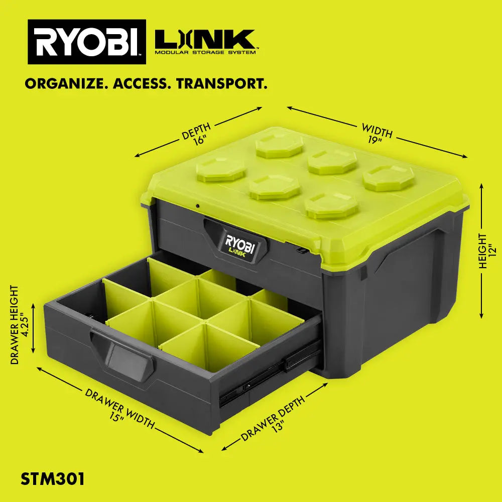 Open Box -  RYOBI LINK 2 Drawer Tool Box RYOBIBullseye Deals