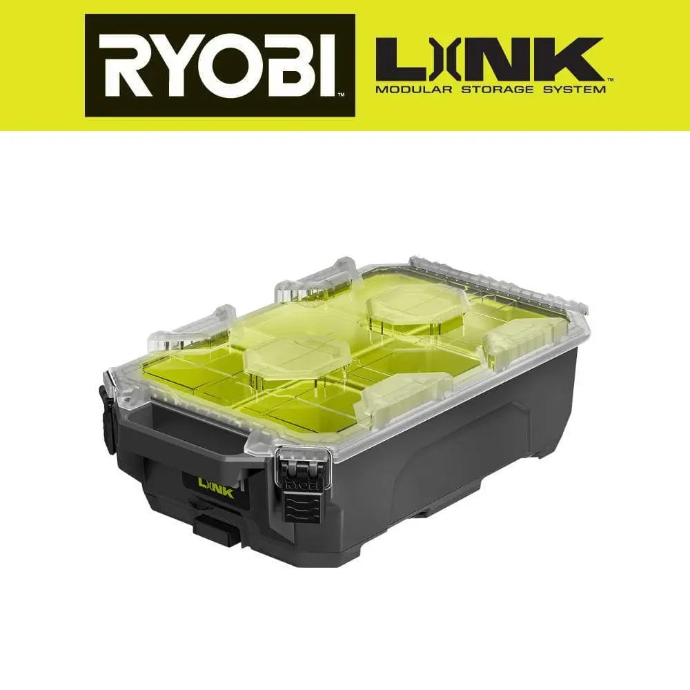 Open Box -  RYOBI LINK Compact 6-Compartment Modular Small Parts Organizer Tool Box, Gray RYOBIBullseye Deals
