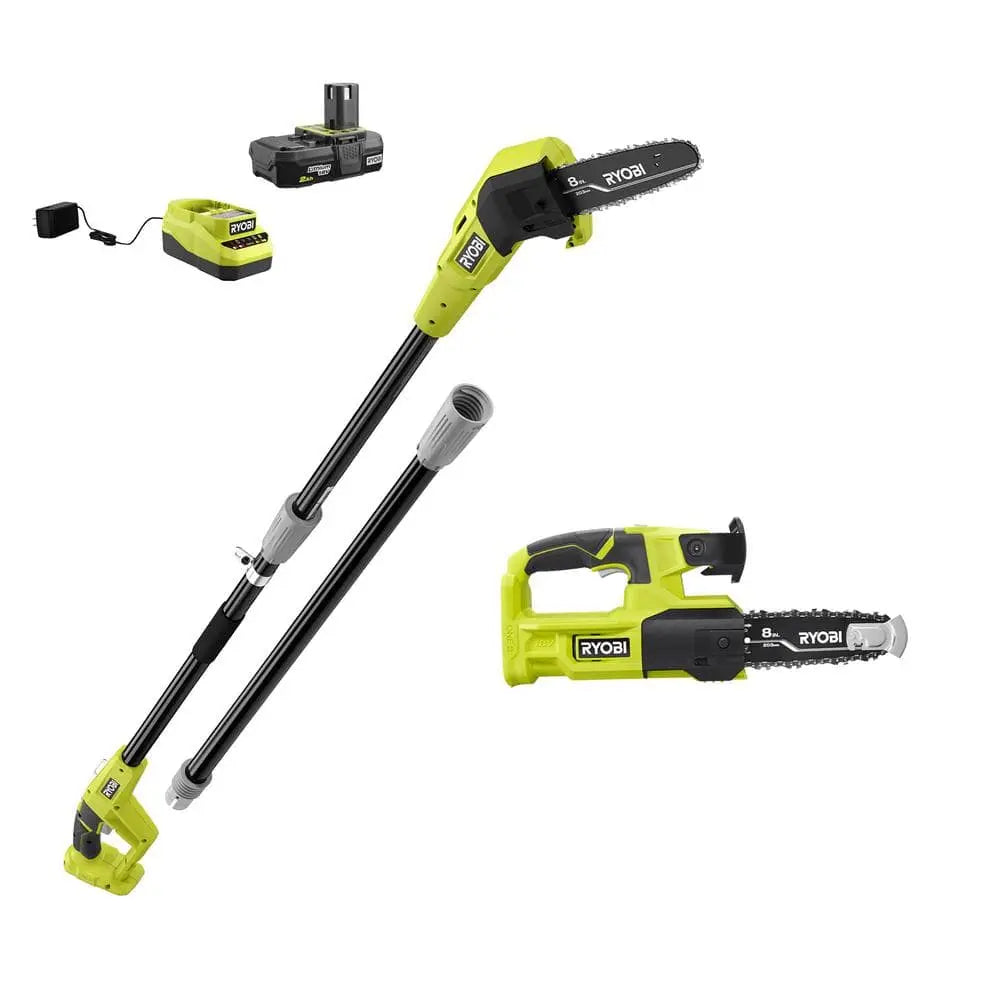 Open Box -  RYOBI ONE+ 18V 8 in. Cordless Battery Pole Saw and 8 in. Pruning Saw Combo Kit with 2.0 Ah Battery and Charger RYOBIBullseye Deals