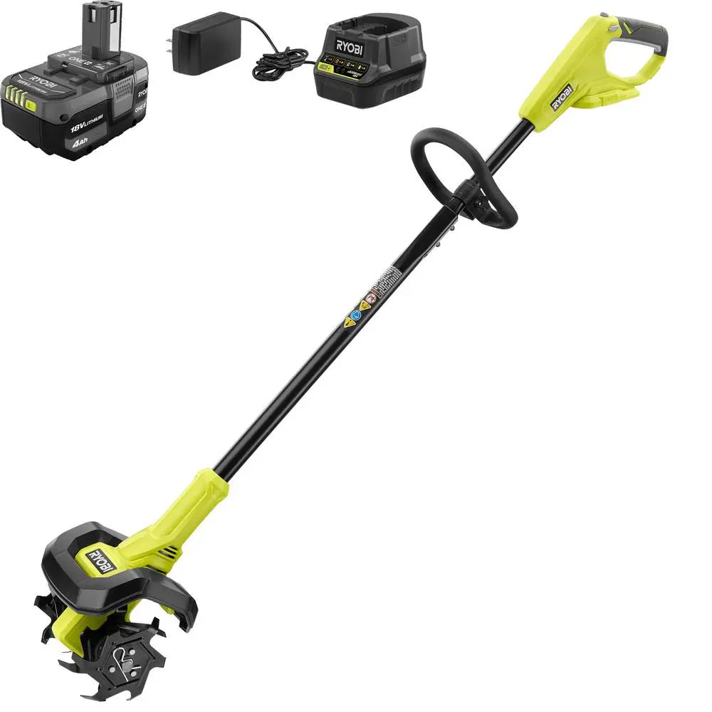 Open Box -  RYOBI ONE+ 18V 8 in. Cordless Cultivator with 4.0 Ah Battery and Charger - Secondipity