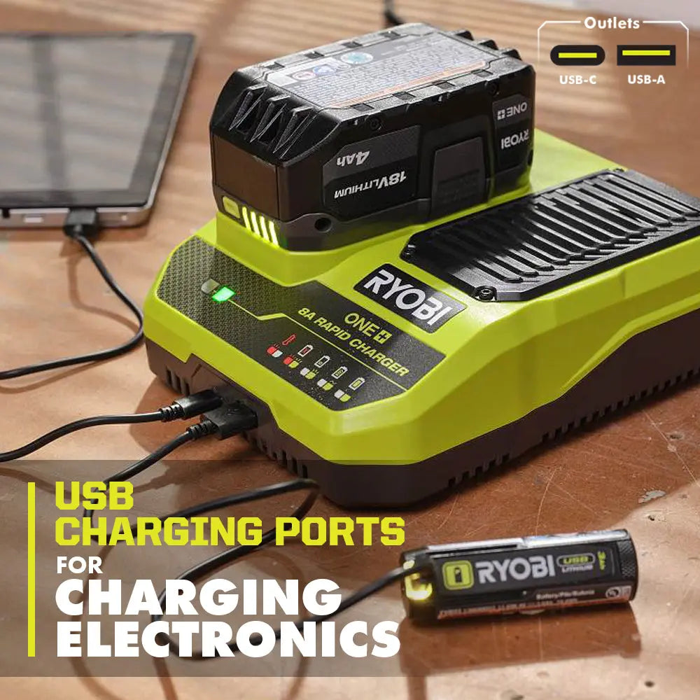 Open Box -  RYOBI ONE+ 18V 8A Rapid Charger RYOBIBullseye Deals