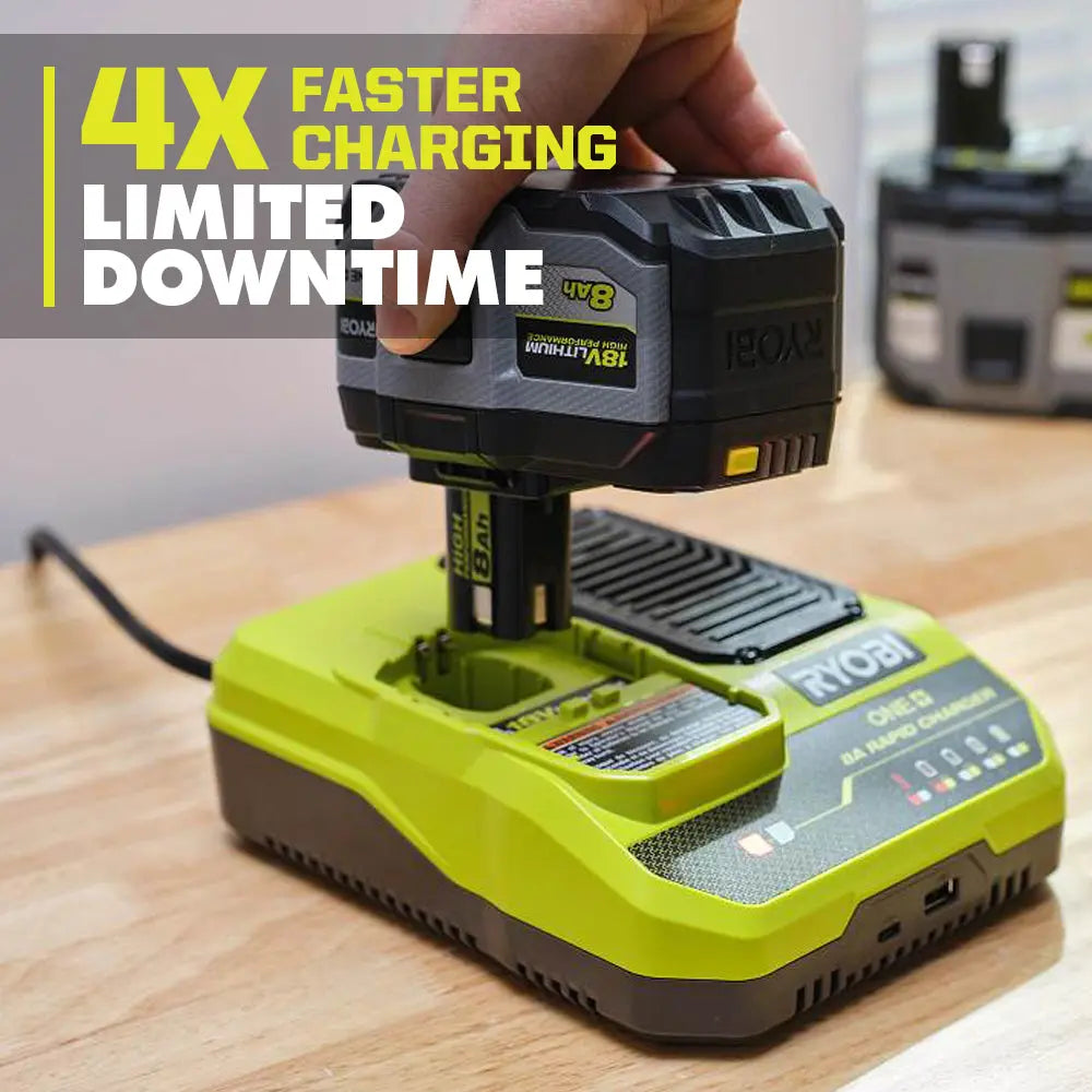 Open Box -  RYOBI ONE+ 18V 8A Rapid Charger RYOBIBullseye Deals