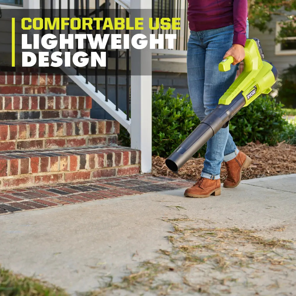 Open Box -  RYOBI ONE+ 18V 90 MPH 250 CFM Cordless Battery Leaf Blower/Sweeper with 2.0 Ah Battery and Charger RYOBIBullseye Deals