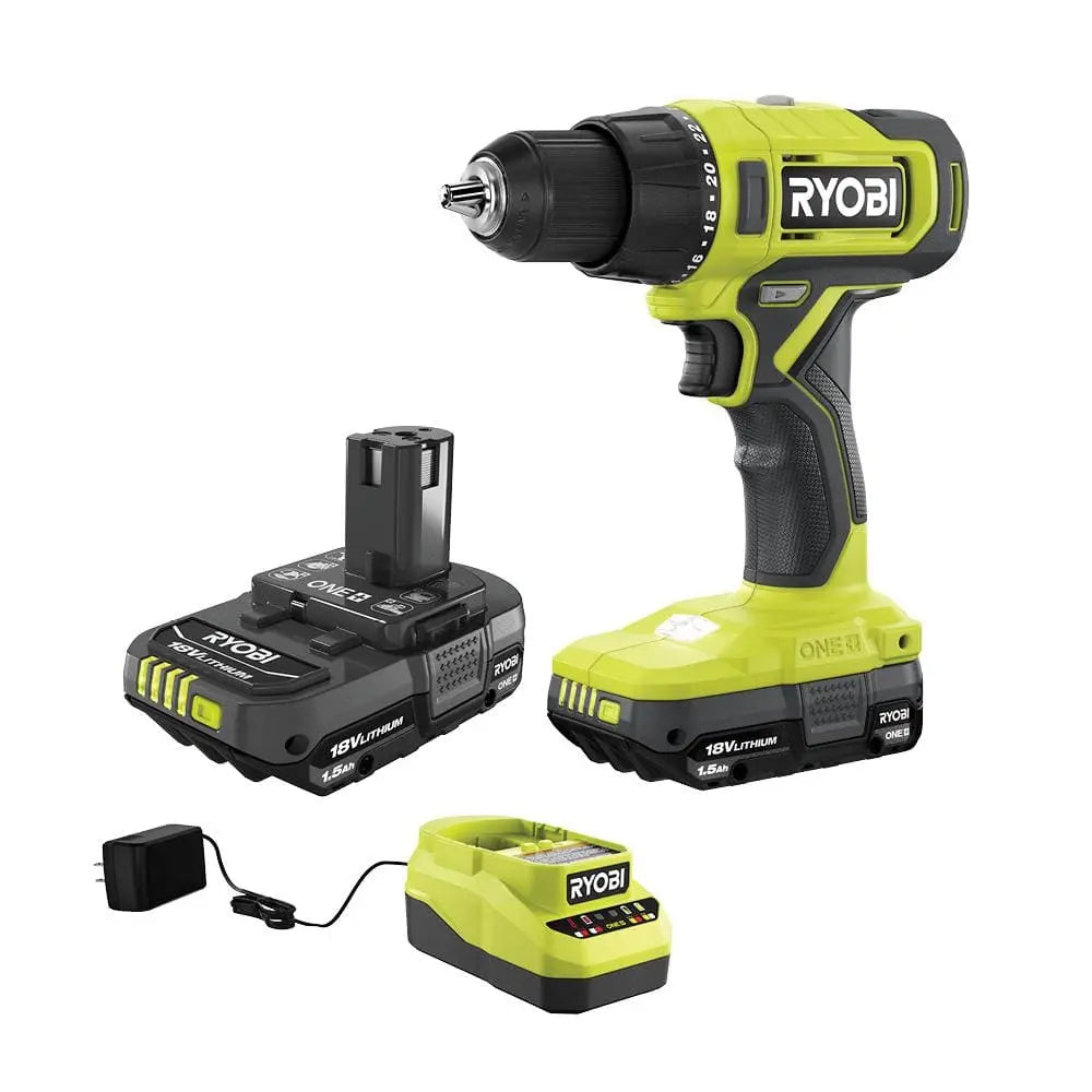 Open Box -  RYOBI ONE+ 18V Cordless 1/2 in. Drill/Driver Kit with (2) 1.5 Ah Batteries and Charger RYOBIBullseye Deals